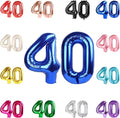 40 Balloon Number, Metallic Blue Number 40th Birthday Balloons 40 Inch, 40 Years Old Metallic Blue Birthday Decorations for Men Women, 40th Anniversary Decorations