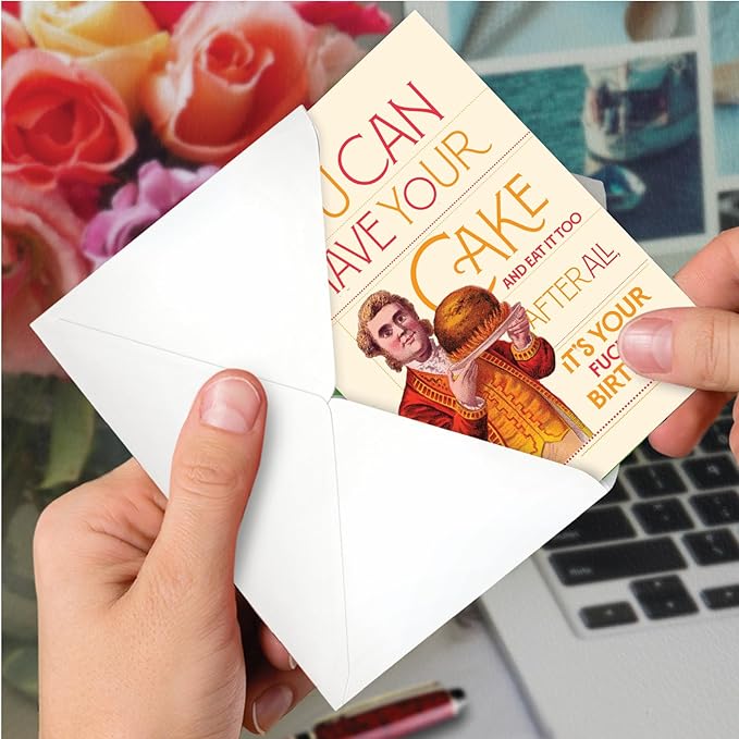 NobleWorks - 1 Sassy Happy Birthday Card Funny - Hilarious Grown-Up Card for Men, Husband, Stationery Humor - Have Your Cake Man C9307BDG
