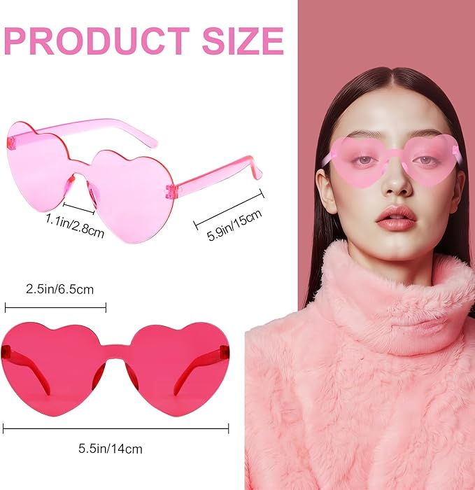 Heart Sunglasses 12/18/24 Pcs Heart Shaped Glasses for Women Cute Funny Party Glasses Party Favors Accessories