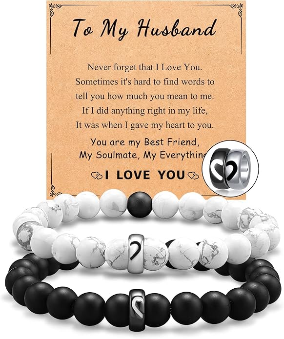 UNGENT THEM Matching Couple Ring Bracelets for Boyfriend Girlfriend Husband Wife Valentines Anniversary Birthday Engagement Gifts
