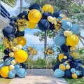 Captank Blue and Yellow Balloons Navy Royal Blue Balloon Garland Arch Kit For Happy Birthday Summer Baby Shower Bridal Shower Lemon School Banana Party Decorations