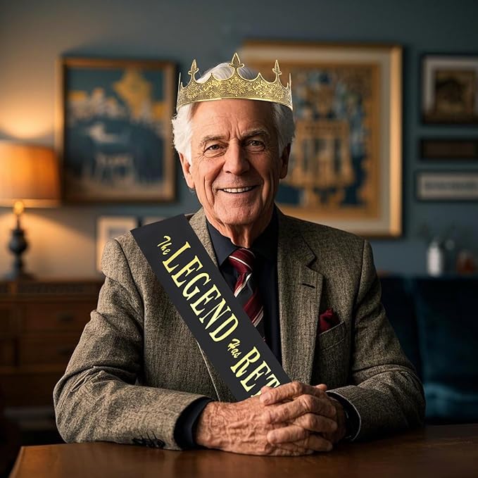 Retirement Party Decorations for Men Retired Sash and Crown Kit Happy Retirement Gifts for Men