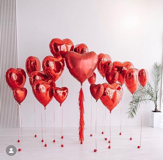 Red Valentine Day Decorations Red Love Balloons Valentines Heart Balloons for Valentines Day Galentines Day Wedding Party Decorations