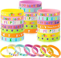 JUNEBRUSHS 42pcs Easter Party Favors Silicone Bracelets Bunny Egg Carrot Chicks Flowers Rubber Wristbands Accessories for Easter Egg Fillers Gifts Basket Stuffers Accessories Party Decorations