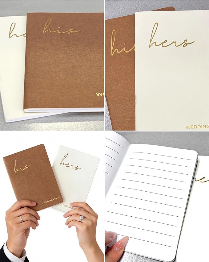 WeddingGiftsWedding Vow Books His and Hers, Wedding Vow Books with Soft Touch Gold Foil Engraving, Wedding Essentials, Wedding Accessories