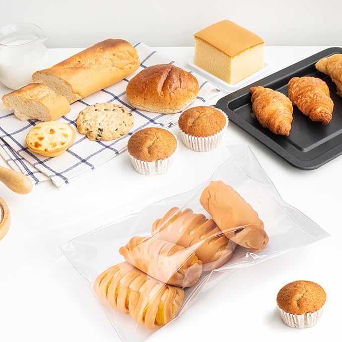 6x9 Inches 120 Pcs Self Sealing Cellophane Bags, Clear Cookie Bags for Gift Packaging, Candies, Dessert, Goodie, Party Favors