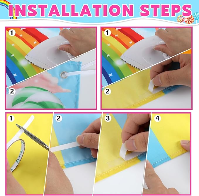 Candyland Party Decorations Colorful Polyester Carpet Runner Candyland Backdrop Sweet Candy Land Princess Road Banner for Outdoor Home Decor Candy Runway Rug Candy Land Themed Birthday Party Supplies
