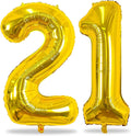 Gold 21st Birthday Balloons for Her, 40In Gold Mylar Foil Number 21 Balloons for Boys Girls, Birthday Party Balloons Numbers 2 and 1 for Women Men 12th 21st Anniversary Decorations Supplies