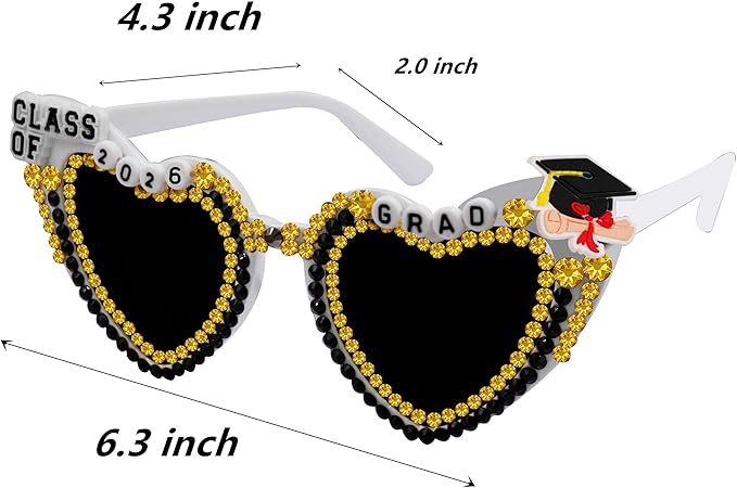 Class of 2026 Graduation Glassses Photo Props Grad Decor Accessories Sunglasses Party Favor Decorations