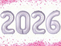 40 Inch Lilac 2026 Number Balloon, Large Foil Number Balloons 2026 Graduation Balloons, New Years Decorations 2026 Lilac