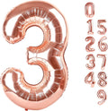 Numbers Balloon 3, 40 Inch Large Rose Gold Balloon for Three Year Old Birthday Decor, 3 13 30 31 Birthday Party Decorations for Wedding Supplies