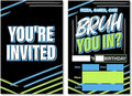 Soiceu Teen Boy Birthday Invitations Bruh Birthday Party Invites with Envelopes Set of 20