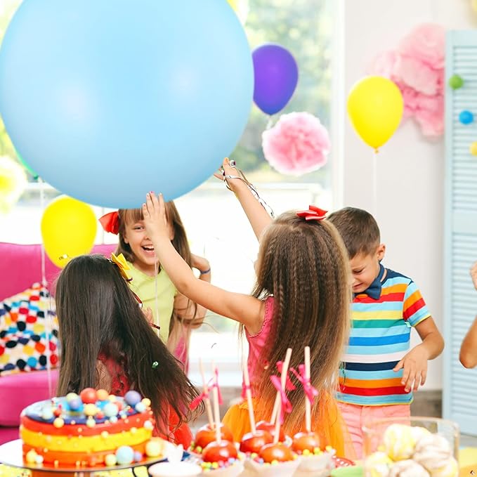 18 Pack 18/24 / 36 Inch Balloons Large Latex Giant Round Big Macaron Balloons for Wedding Birthday Party Baby Shower Decorations(Blue)
