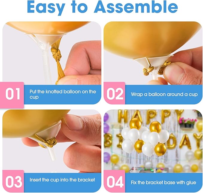 8 Sets Balloon Stand Kits, Balloon Sticks Holder with Base for Table Graduation Birthday Baby Shower Gender Reveal Party Decorations