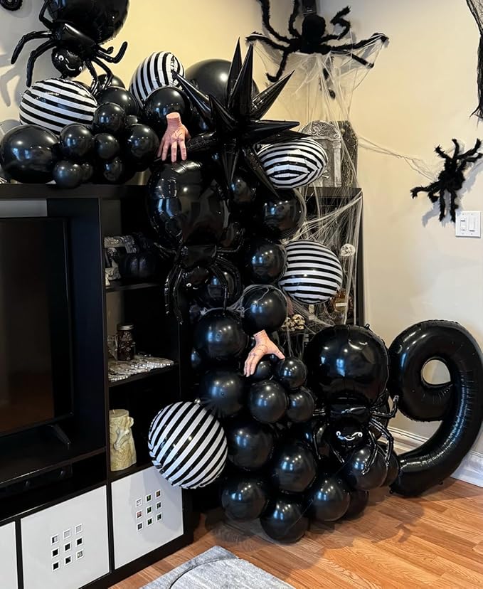 Smlpuame 40 inch Number Balloon 0-9 Black Large Number 8 Balloons,Digital Balloons for Birthday Party Celebration Decorations Supplies, Helium Foil Number Balloons for Wedding Anniversary