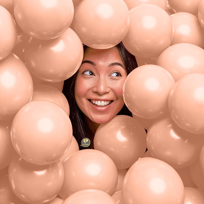 AFTERLOON® Biodegradable Mini Balloons 50 pcs Pastel Peach 5 Inch, Matte Color Thickened Extra Strong Latex Helium Float, Baby Shower Gender Reveal Garland Wedding Birthday Party Decorations