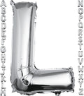 40 inch Silver Letter L Balloon, Big Size Alphabet Foil Mylar Helium Balloons for Birthday Party Celebration Wedding Anniversary Baby Shower Decorations Supplies Alphabet L