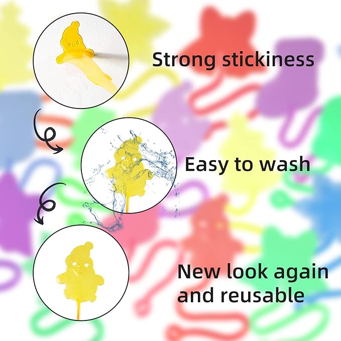 28pcs Christmas Sticky Hands Toys for Kids, X-mas Styles Stretchy Toys for Christmas Stocking Stuffers, Gifts, Pinata Fillers, Party Favors for Kids