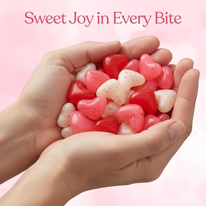 30 Pack Valentines Day Jelly Beans – Bulk Heart Shapead Candy – Strawberry, Tutti Frutti, Raspberry Delicious Flavors – Valentine Love Candie's Great Use, For Kids, Party Favor, Classrooms Partys, Goodie Bags