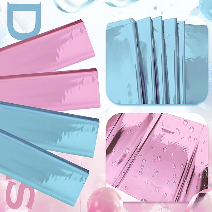 2pcs Baby Pink & Baby Blue Plastic Table Cloths for Parties 54 * 72inch Baby Shower Tablecloth Table Decoration Birthday Party Decor for Anniversary Party Supplies