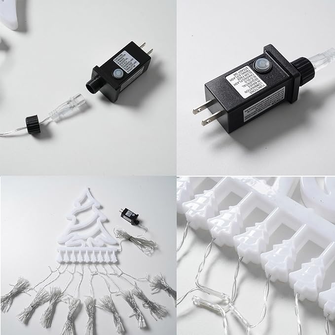 Outdoor Christmas Tree String Lights, 350 LED Christmas Waterfall Lights with 8 Modes, Waterproof, Featuring an 11in Lighted Christmas Tree for Yard Patio Xmas Wedding,Party,New Year (Multi-Color)