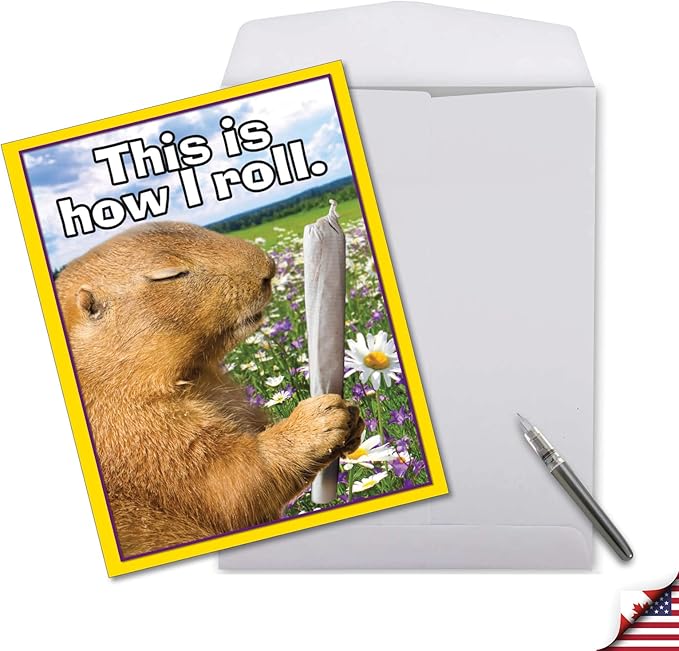 NobleWorks Extra Large Humorous Birthday Greeting Card From Us 8.5 x 11 Inch with Envelope (1 Pack) Large Jumbo Bday How I Roll J3956BDG-US