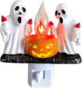 Ghost Campfire Nightlight,Halloween Campfire Flickering Night Light,3D Spooky Fire Marshmallow Night Light for Halloween Decor (Torch Ghost)