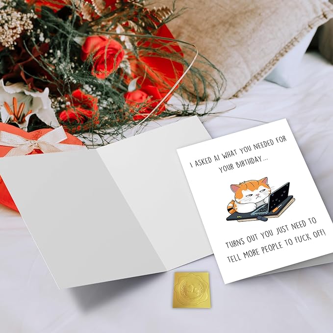Funny Adult Humor Birthday Card, Sassy Birthday Card 8.5x 5.7 Inch with Envelope for Best Friend Coworker Gifts