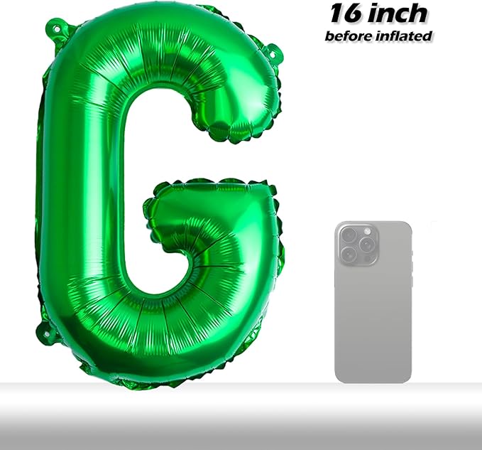 [20 Pcs] 16" Green Foil Number Balloons (2 sets of 0-9) - Mylar Aluminum Hanging Decorations for Graduation, Birthday, Christmas & New Year's Eve Parties