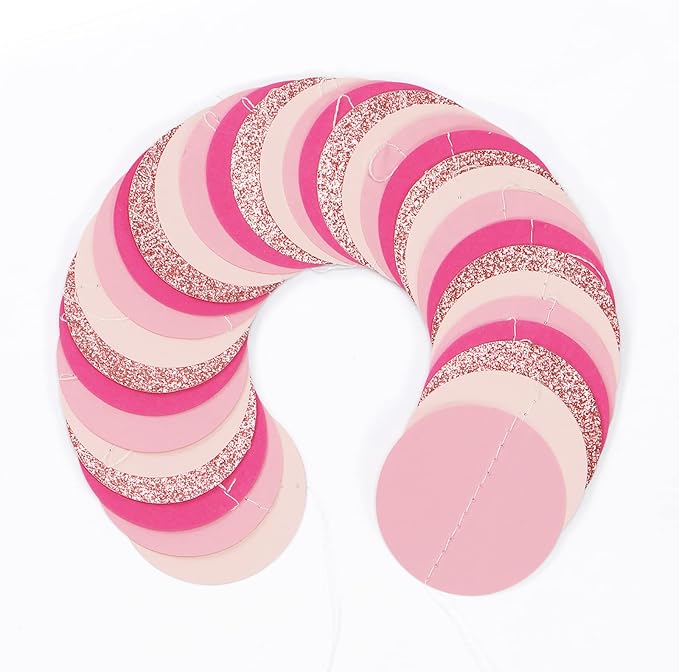 Hot-Pink Rose-Gold Party Decorations Garland - 52ft Wedding Bridal Shower Hanging Decoration Streamers Banner,Baby Girl Birthday Bachelorette Engagement Mohters Valentines Day Brunch Decor Panduola