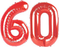 Red Number 60 Balloon 40 inch, 60 Number Balloons, 60th Red Birthday Decorations, 60 Year Old Girls Boys Party Supplies