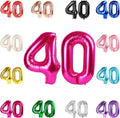 40 Balloon Number, Hot Pink Number 40th Birthday Balloons 40 Inch, 40 Years Old Hot Pink Birthday Decorations for Men Women, 40th Anniversary Decorations
