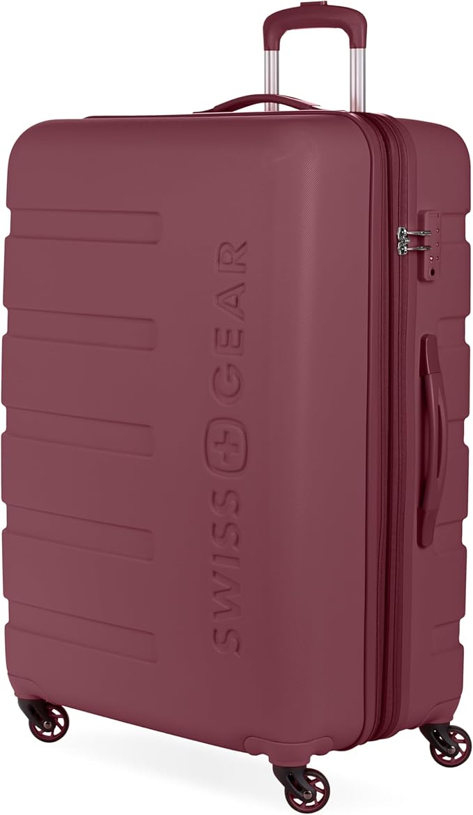 SwissGear 7366 Signature Hardside Expandable Luggage with Spinner Wheels, TSA Lock, Merlot, Checked-Large 27-Inch