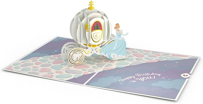 Lovepop Magical Disney Cinderella 3D Pop-Up Birthday Card - for Him, Her, Kids, Boys, Girls, Men, Women - 5" x 7" - Envelope Included