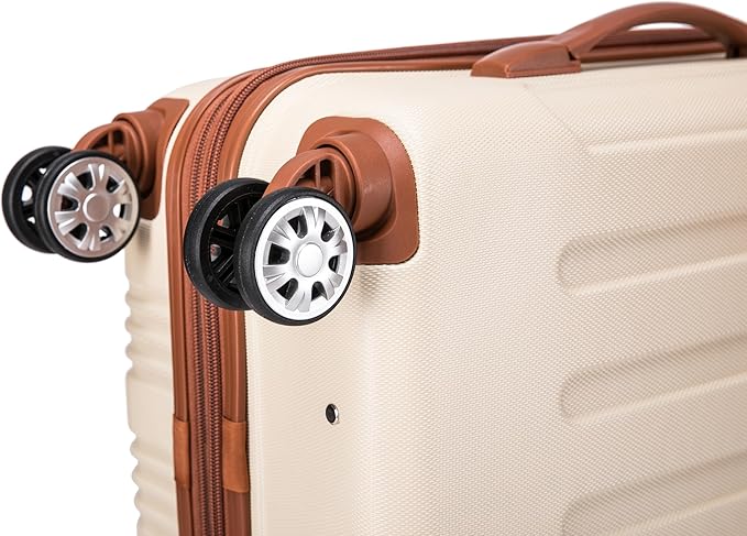 Rockland London Hardside 2 Piece Spinner Wheel Luggage Set, Carry-On 20" and Tote 14", White