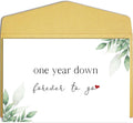 Qiliji Romantic 1st Anniversary Card, Happy 1st Anniversary Card for Him Her, First Year Wedding Anniversary Card, 1 Year Down Forever To Go