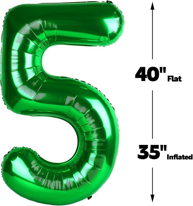 Green 40 Inch Large Number 25 52 Birthday Balloon, 25 52 Birthday Decorations, Foil 25 52 Mylar Helium Numbers Balloons Girl Boy Anniversary Party Supplies