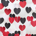 White Red Black Party Decorations - 52Ft Paper Heart Garland Streamers Birthday Banner Wedding Graduation Bachelorette Engagement Hanging Decor HongTongTong