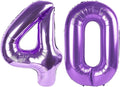 40 Numbers Balloons, 40 Inch Purple 40th Birthday Decoration for Women & Men, Large Foil Party Decorations for Engagement Celebration Memorial Day's Supplies