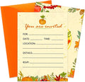 SICOHOME Thanksgiving Party Invitations - 12pcs 5"x7" Friendsgiving Invitations with Envelopes for Kids Adult Baby Shower Fall Birthday Invitations Thanksgiving Greeting Cards Party Favors Supplies