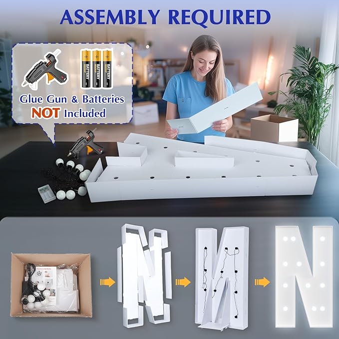Big Marquee Light-up Letter Decorations: 4 Feet Tall Large Letters N Marry Me Proposal Gender Reveal Alphabet 4FT Sign Graduation Party Wedding Engagement Anniversary HOCO Decor Mosaic Balloon