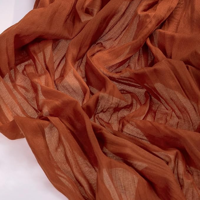 Socomi Terracotta Easter Spring Fall Cheesecloth Table Runner Boho Rustic Farmhouse Gauze 120 inch 10FT Cheese Cloth Runner for Wedding Party Baby Shower Birthday Home Decor Holiday Decorations