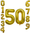 40 Inch Large Gold Number Celebration and Decoration Balloon for Birthday Parties, Graduations, Anniversaries, Weddings, Photo Shoots, Special Events - Helium Foil Mylar (Gold Number 50)