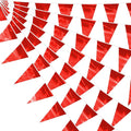 32.8FT Red Glitter Triangle Pennant Banner Flag Metallic Bunting Outdoor Garland for Christmas Graduation Wedding Engagement Anniversary Bachelorette Birthday Bridal Shower Valentine's Party Decor