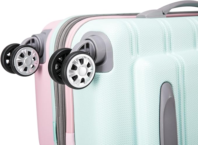 Rockland Melbourne Hardside 2 Piece Expandable Spinner Wheel Luggage Set, Carry-On 20" and Tote 14", Mint