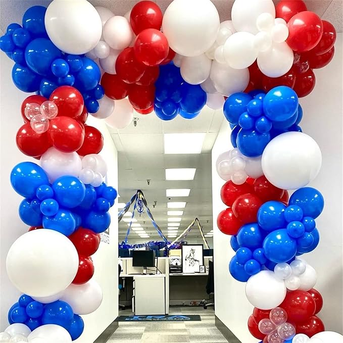 Balloon Arch Garland Kit, Red White and Blue 102 Pcs Patriotic 4th of July Latex Balloon Garland Arch Royal Blue Balloon for Boys Men Baseball Birthday Baby Shower Nautical Labor Day Party Decorations