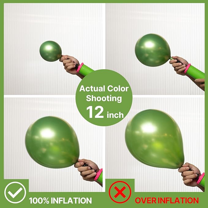 PartyWoo Metallic Green Balloons 50pcs 12 Inch Metallic Apple Green Latex Helium Balloons for Graduation Spring Forest Summer Wedding Engagement Baby Shower Birthday Party Decorations Green-G121