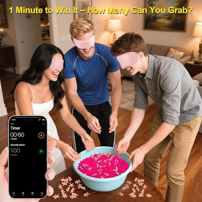 YUBAIHUI 3 Sets Baby Shower Games Funny Activities - Funniest Bridal Shower Game Ever, Ice Breakers for Boy or Girl, Grab Baby Madness (Pink)