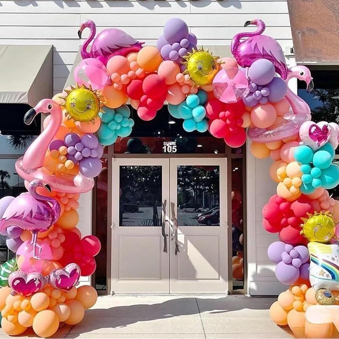Balloons Arch Kit, 146Pcs Matte Rose Red Tender Pink Macaron Green Yellow Latex Balloon Different Sizes 18 12 10 5 Inch for Birthday Baby Bridal Shower Wedding Party Backdrop Decorations