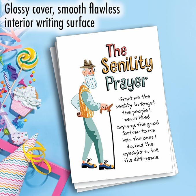 NobleWorks - Pack of 3 Hilarious Birthday Greeting Cards with Envelopes (1 Designs, 3 Each) - Man's Senility Prayer C9348BDG-C3x1